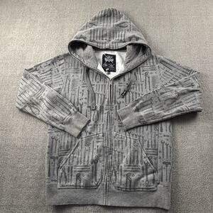 ONE Industries Hoodie Adult Medium Gray Full Zip Long Sleeve Moto Casual Men's